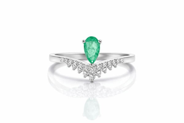 anillo rocío esmeralda en plata 925