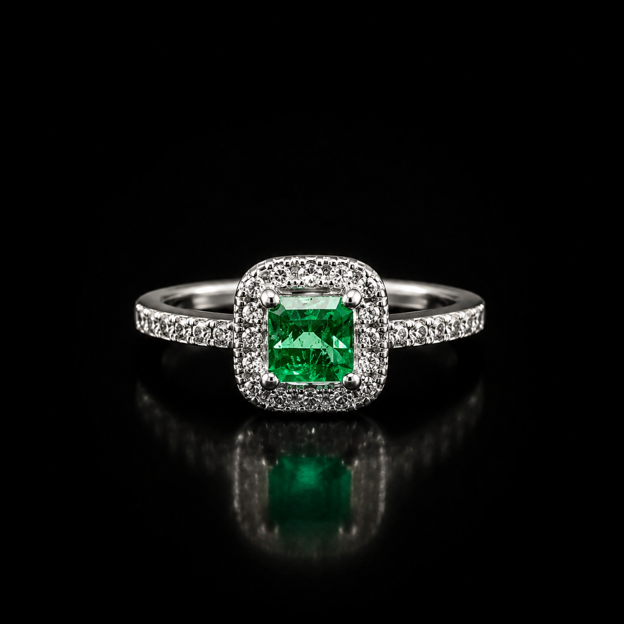 anillo esmeralda imperial en plata 925