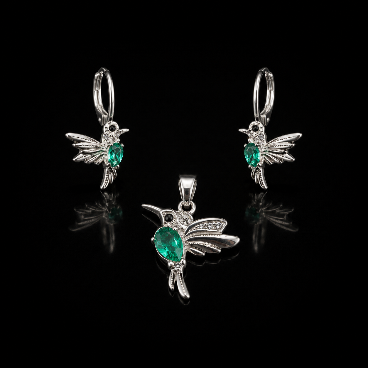 set colibrí esmeralda